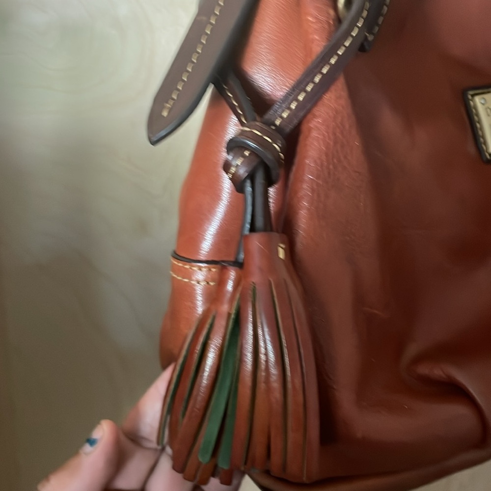 Dooney Bourke Leather Handbag Purse Vintage D & B Brown Zip - Picture 3 of 11